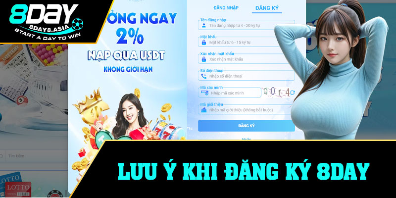 Lưu ý khi đăng ký 8Day