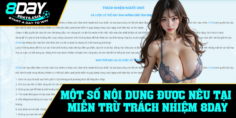 Một số nội dung được nêu tại miễn trừ trách nhiệm 8Day