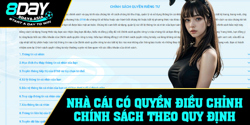 Nhà cái có quyền điều chỉnh chính sách theo quy định