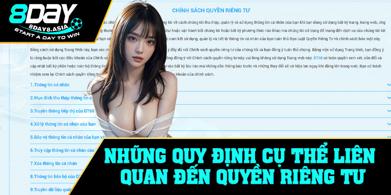 Những quy định cụ thể liên quan đến quyền riêng tư