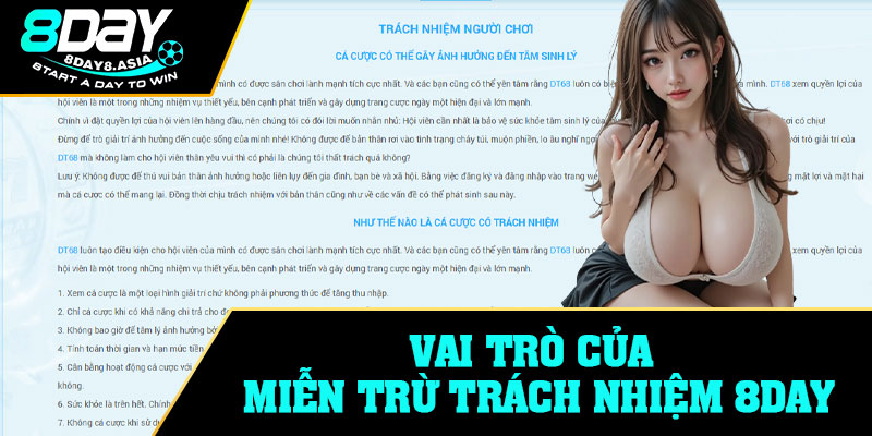 Vai trò của miễn trừ trách nhiệm 8Day