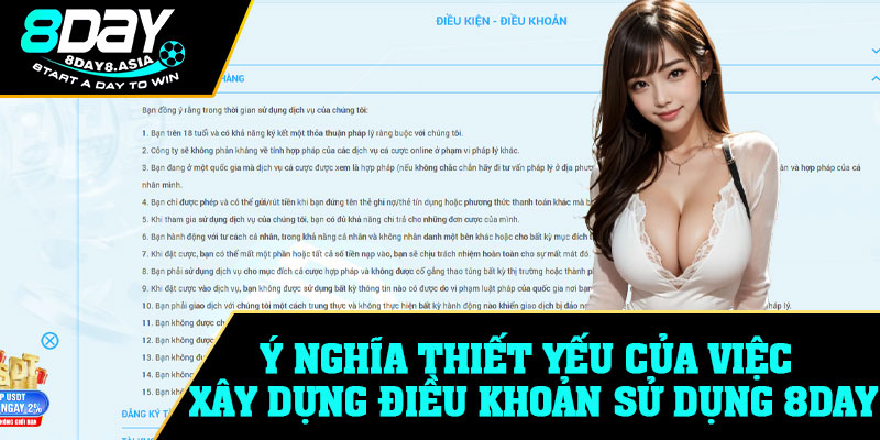 Ý nghĩa thiết yếu của việc xây dựng điều khoản sử dụng 8Day